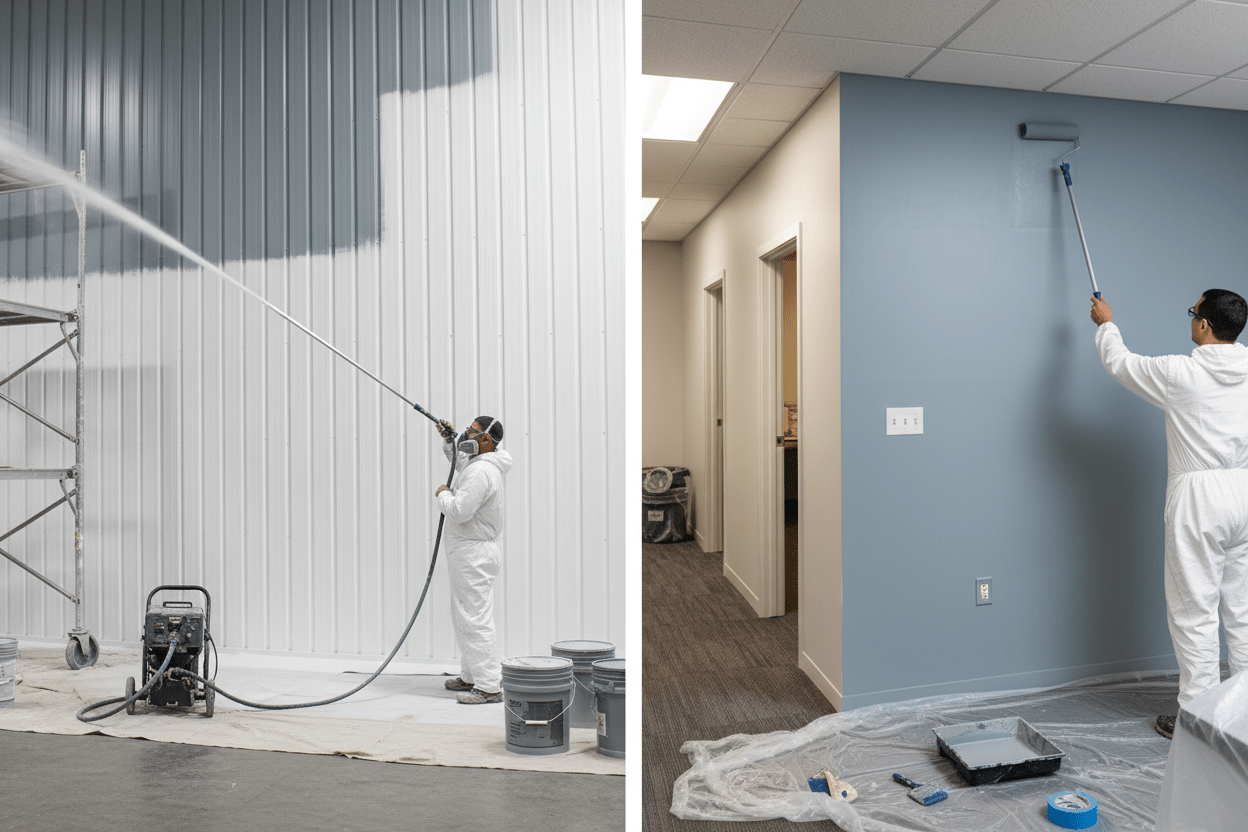 Spray vs. Roll—Choosing the Best Paint Application Method for Commercial Jobs - LCB Paint & Supply