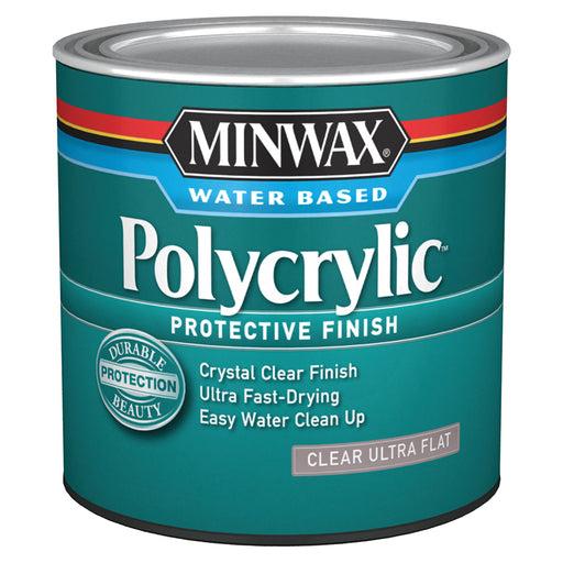 Half Pint Minwax Polycrylic Clear Flat 21111 - LCB Paint & Supply
