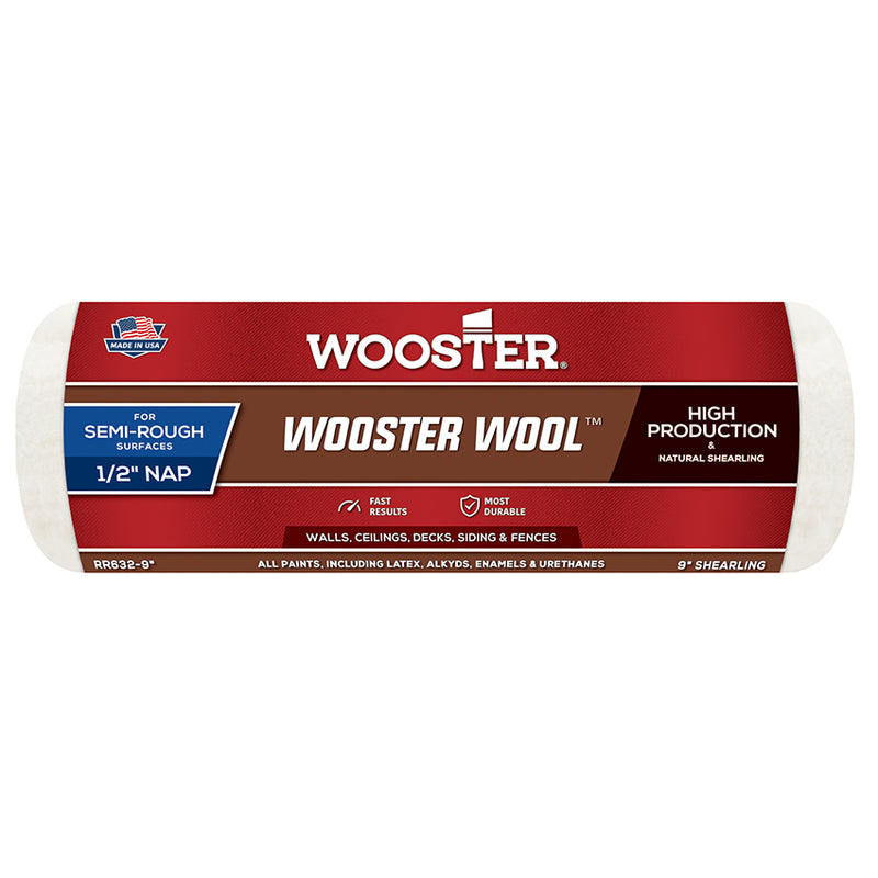 Woosterwool Roller Cover 1/2in - 9in by Wooster | LCB Paint & Supply