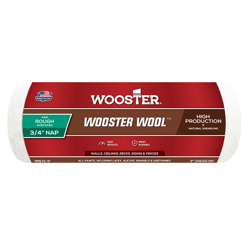 Woosterwool Roller Cover 3/4in - 9in by Wooster | LCB Paint & Supply