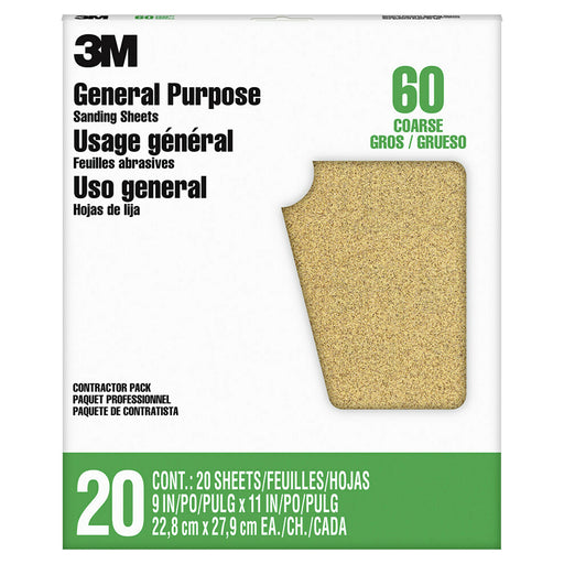 3M Shts Pro-pak Alox 20p 60c 87591na-20 - 9x11 by 3M | LCB Paint & Supply