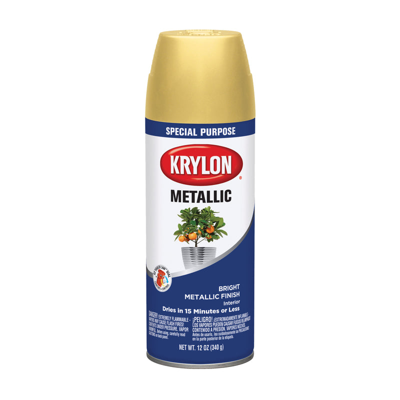 Krylon Spr Metallic Enamel Brt - 12 oz by Krylon | LCB Paint & Supply