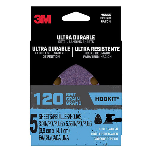 3M Hookit Mouse Sand Sht 120g 5pk Mouse5pk120 - LCB Paint & Supply