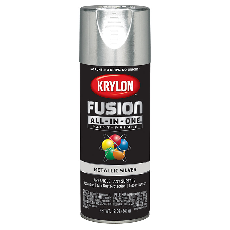 Krylon Fusion All-in-One Spray Paint - Silver (12 oz) by Krylon | LCB Paint & Supply