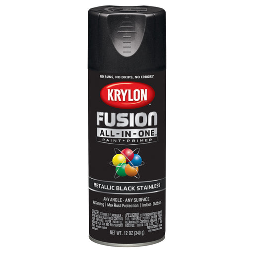 Krylon Fusion All-in-One Spray Paint - Black Stainless (12 oz) by Krylon | LCB Paint & Supply