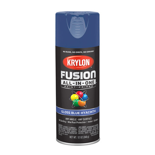 12 oz Krylon Fusion AIO BLU Hyacinteriorh Gloss 2703 - LCB Paint & Supply