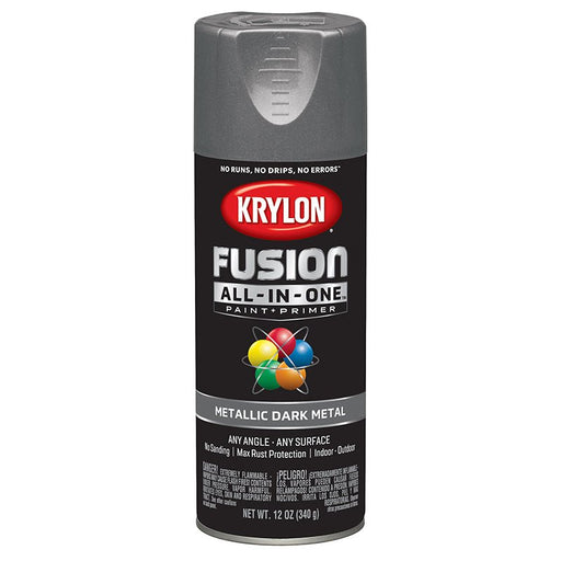 Krylon Fusion All - in - One Spray Paint - Dark Mtlal (12 oz) - LCB Paint & Supply