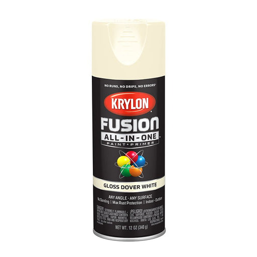 Krylon Fusion All - in - One Spray Paint - Dover White Gloss (12 oz) - LCB Paint & Supply