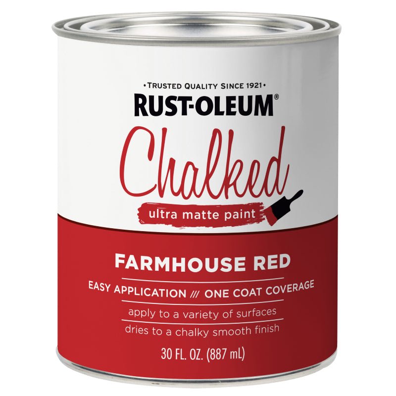 Rust - Oleum Chalked Quart Rust - Oleum Chalked Paint Matte Farmhs Red - LCB Paint & Supply