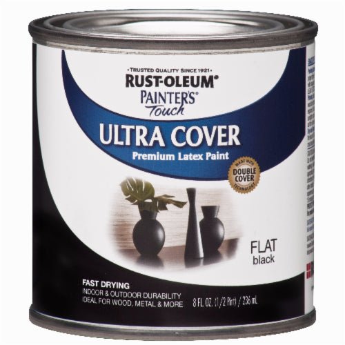 Rust - Oleum Painter's Touch Ultra Cover Flat Black - Half Pint - LCB Paint & Supply