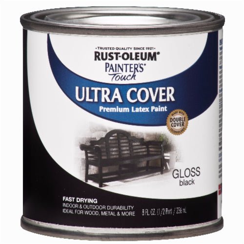 Rust - Oleum Painter's Touch Ultra Cover Gloss Black - Half Pint - LCB Paint & Supply