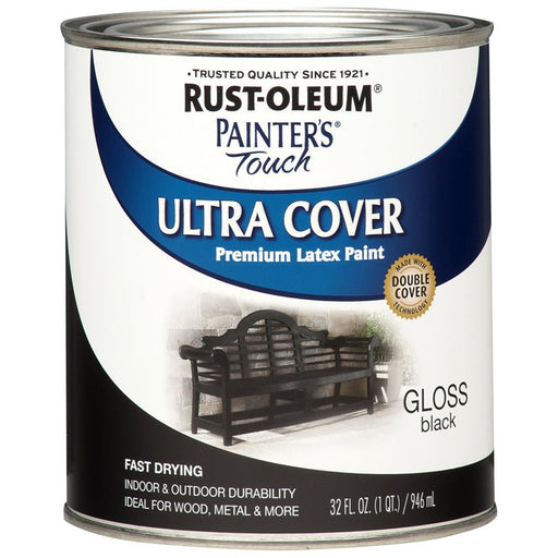 Rust - Oleum Painter's Touch Ultra Cover Gloss Black - Quart - LCB Paint & Supply