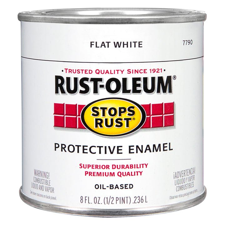 Rust - Oleum Protective Enamel Flat White - Half Pint - LCB Paint & Supply