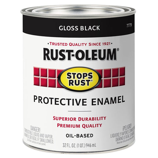 Rust - Oleum Protective Enamel Gloss Black - Quart - LCB Paint & Supply