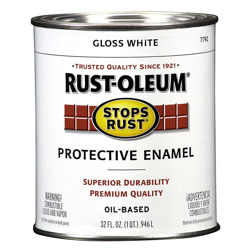 Rust - Oleum Protective Enamel Gloss White - Quart - LCB Paint & Supply