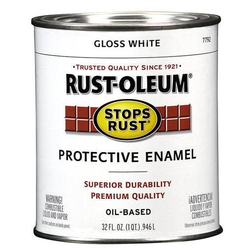 Rust - Oleum Protective Enamel Gloss White - Quart - LCB Paint & Supply