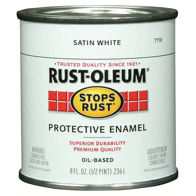 Rust - Oleum Protective Enamel Satin White - Half Pint - LCB Paint & Supply