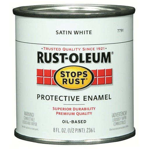 Rust - Oleum Protective Enamel Satin White - Half Pint - LCB Paint & Supply