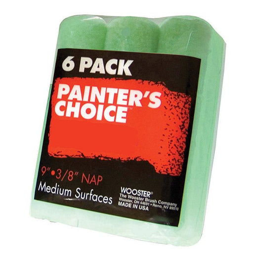 Wooster 6pk 9in Painters Choice Roller Cover 3/8in - LCB Paint & Supply